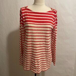 J. Crew Boat Neck Red Striped Painter Tee Women's Size XL